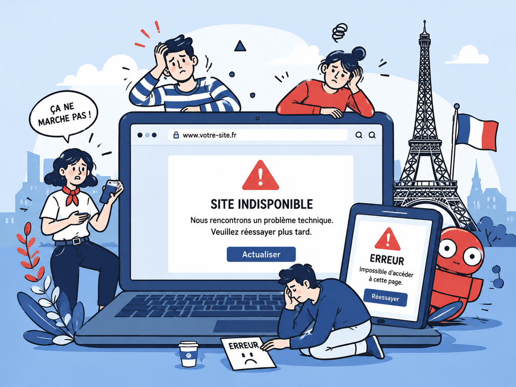Illustration indiquant que le site est temporairement indisponible